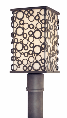 PF5015FI Troy Lighting Aqua 1 Light Post Lantern Fluoresc in French Iron Finish