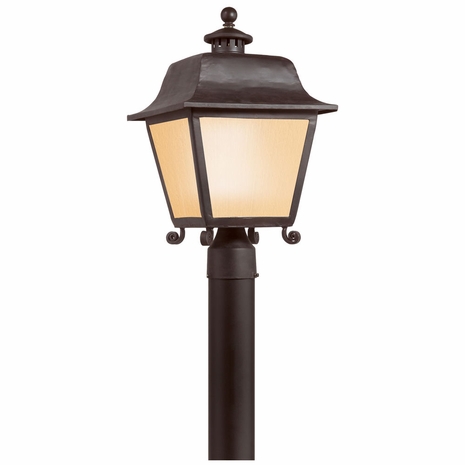 PF9444NB Troy Lighting Bristol 1 Light Post Lantern Fluor in Natural Bronze Finish