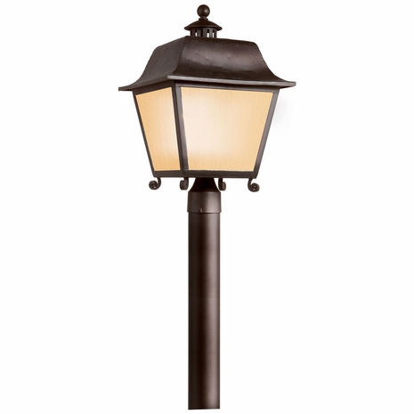 PF9445NB Troy Lighting Bristol 1 Light Post Lantern Fluor in Natural Bronze Finish