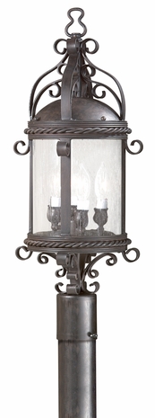 PFCD9123OBZ Troy Lighting Pamplona 1 Light Post Lantern Fluo in Old Bronze Finish