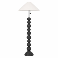 PFL1564-FOR/CBF Troy Lighting Miela 2Lt Floor Lamp with Forged Iron/Ceramic Black Motif Finish