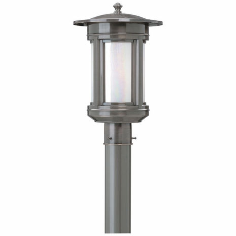PIW6915AN Troy Lighting Highland Park 1 Light Post Lantern in Antique Nickel Finish