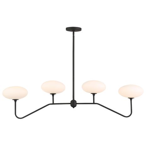 PKR-B8504-BF Crystorama Parker 4 Light Black Forged Linear Chandelier