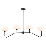 PKR-B8504-BF Crystorama Parker 4 Light Black Forged Linear Chandelier