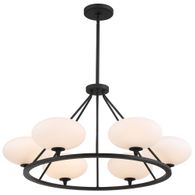 PKR-B8506-BF Crystorama Parker 6 Light Black Forged Chandelier