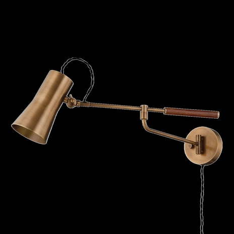 PTL1308-PBR Troy Lighting Novel 1Lt Plug-in Wall Sconce with Patina Brass Finish