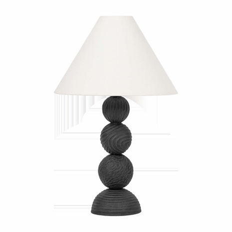 PTL1530-FOR/CBF Troy Lighting Miela 1Lt Table Lamp with Forged Iron/Ceramic Black Motif Finish