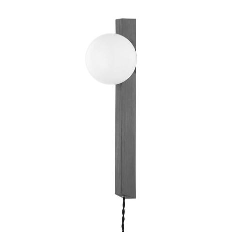 PTL4219-GRA Troy Lighting Brisbane 1Lt Plug-in Sconce with Graphite Finish