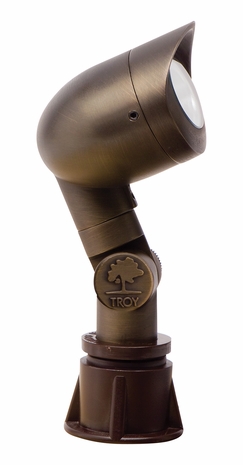 R-F71B-NAZ Troy Landscape Brass Stake Mount Flood Light Small Oval