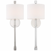 RAC-A3501-PN Crystorama Rachel 1 Light Polished Nickel Sconce