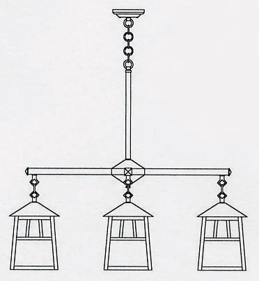 RCH-8-4 Arroyo Craftsman Eight-inch Raymond Four-Light Chandelier