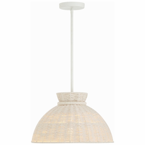 RES-10520-MT Crystorama Reese 1 Light Matte White Pendant