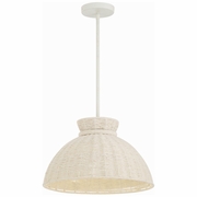 RES-10520-MT Crystorama Reese 1 Light Matte White Pendant