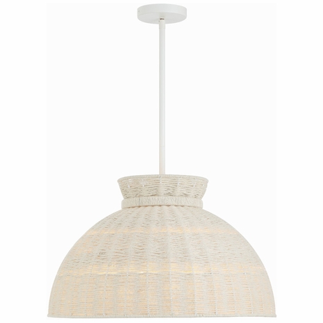 RES-10524-MT Crystorama Reese 4 Light Matte White Pendant