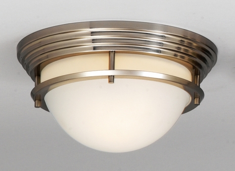 RF1611BN Quoizel Lighting Lighting Rutherford Flush Mount in Brushed Nickel Display Light