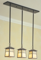 RICH-6-3 Arroyo Craftsman Six-inch Raymond Three-Light In-Line Chandelier