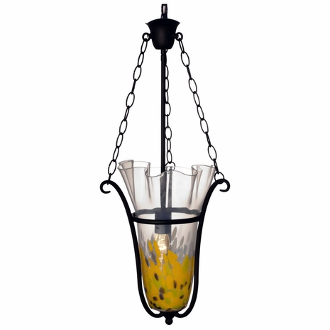 SAH15145LED Springdale 14W Spiral Leaf Hand Blown Art Glass Pendant