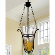 SAH15145LED Springdale 14W Spiral Leaf Hand Blown Art Glass Pendant