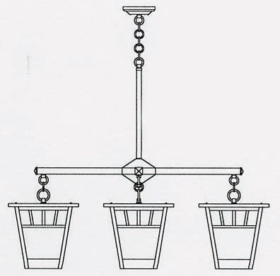SCH-11-4 Arroyo Craftsman Eleven-inch Savannah Four-Light Chandelier
