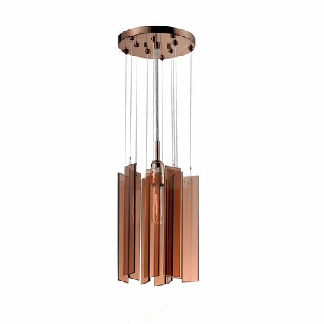 4651.02 Sonneman Chimes 1-Light Round Pendant with Mirror Bronze Finish