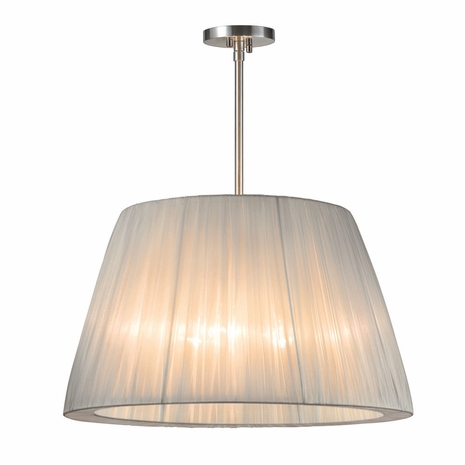 6099.13SI Sonneman Organza Wrap Tapered Pendant  W/SILVER ORGANZA with Satin Nickel Finish