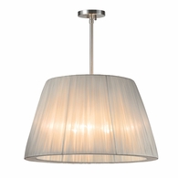 6099.13SI Sonneman Organza Wrap Tapered Pendant  W/SILVER ORGANZA with Satin Nickel Finish