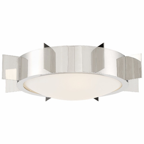 SOL-A3103-PN Crystorama Solas 3 Light Polished Nickel Flush Mount