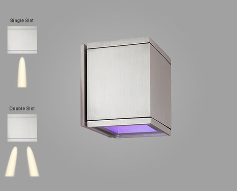 SS1013 CSL Lighting Cube 1 Light Wall Mount In satin Aluminum Finish