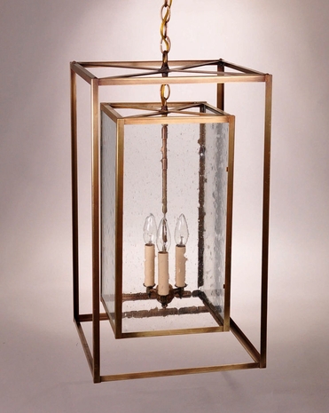 Ss1424 Northeast Lantern Transitional (3) Light Candelabra Hanging Fixture With Multiple Glass & Finish Options