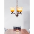 STH19109 Springdale 10W Garden Leaf 3-Light Hand Painted Art Glass Chandelier