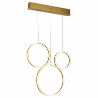 T1026-BG Thumprints Brushed Gold Halo Pendant