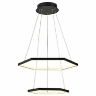 T1035-BK Thumprints Senary Black Foyer Chandelier