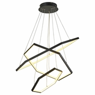 T1038-BK Thumprints Senary Black Foyer Chandelier