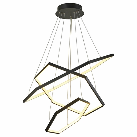 T1038-BK Thumprints Senary Black Foyer Chandelier