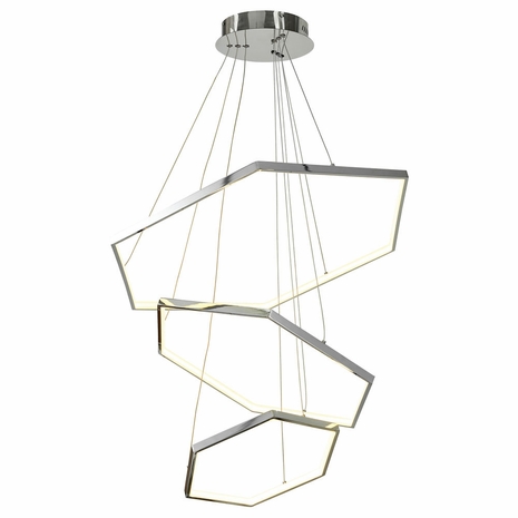 T1038-CH Thumprints Senary Chrome Foyer Chandelier