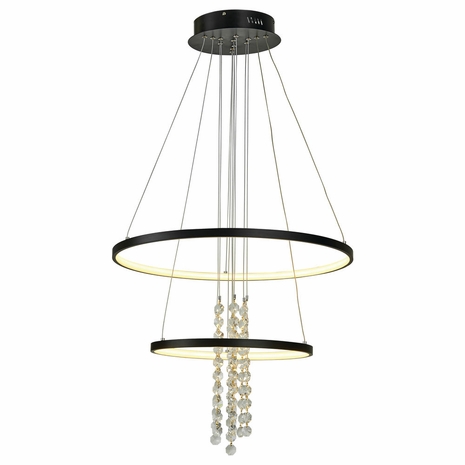 T1040-BK Thumprints Black Glacier Foyer Chandelier