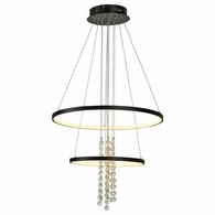 T1040-BK Thumprints Black Glacier Foyer Chandelier