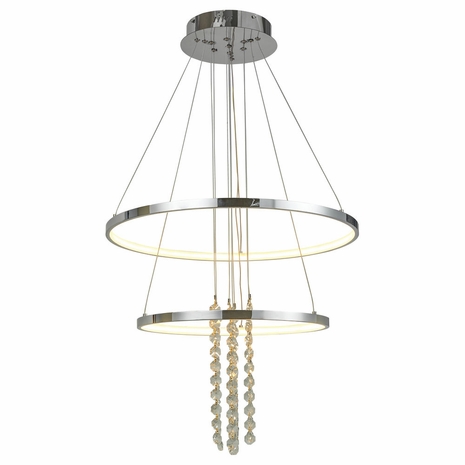 T1040-CH Thumprints Chrome Glacier Foyer Chandelier