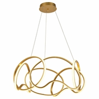 T1042-BG Thumprints Brushed Gold Irvine Dining Chandelier