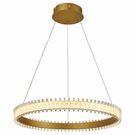 T1045-BG Thumprints Brushed Gold Fusion Dining Chandelier