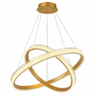 T1048-BG Thumprints Brushed Gold Fusion Foyer Chandelier