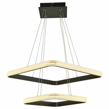 T1050-BK Thumprints Willow Black Foyer Chandelier