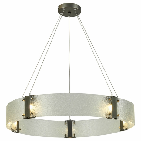 T1060-AP Thumprints Lyra Antique Pewter Dining Chandelier
