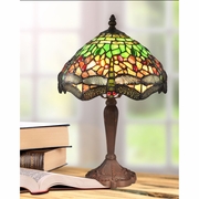 TA19024 Springdale 15.5H Zelena Dragonfly Tiffany Table Lamp