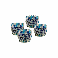 TC17038 Springdale 2.75H Mazaria 4-Piece Mosaic Candle Holder Set (Candles Not Included)