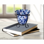 TC17039 Springdale 5.5H Blue Chip 4-Piece Mosaic Candle Holder Set (Candles Not Included)
