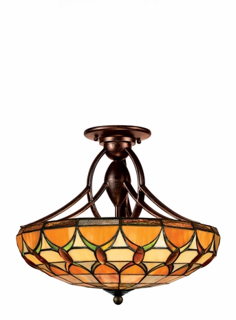 TF1041EP Quoizel Lighting Veranda Tiffany Semi-Flush Lighting (CLEARANCE ITEM)