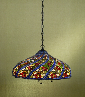 TF1734VB-DISC Quoizel Three-Light Vintage Bronze Tiffany Down-Light Pendant Clearance Item