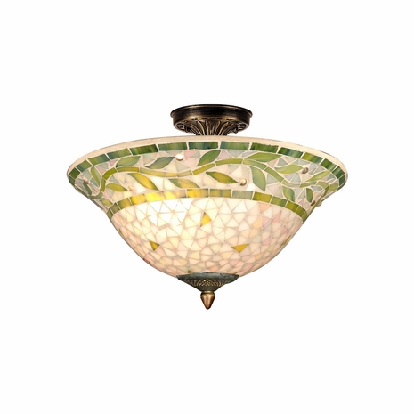 TH70655 Dale Tiffany Cadena Mosaic Flush Mount