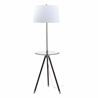 TR202-SN House of Troy Tripod Adjustable Floor Lamp Satin Nickel w/Table
